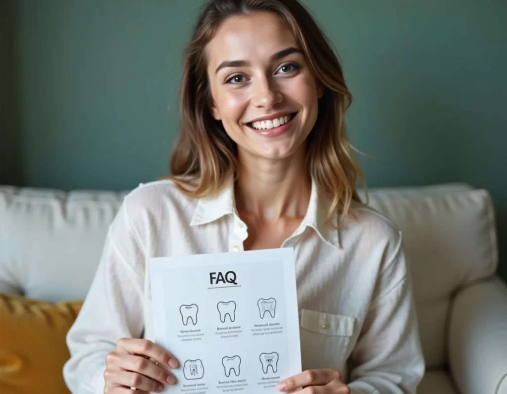 Svarar på frågor om tandblekning.